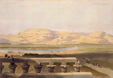 Cadeia montanhosa líbia vista do templo de Luxor, de Egipto e Núbia, vol. 1